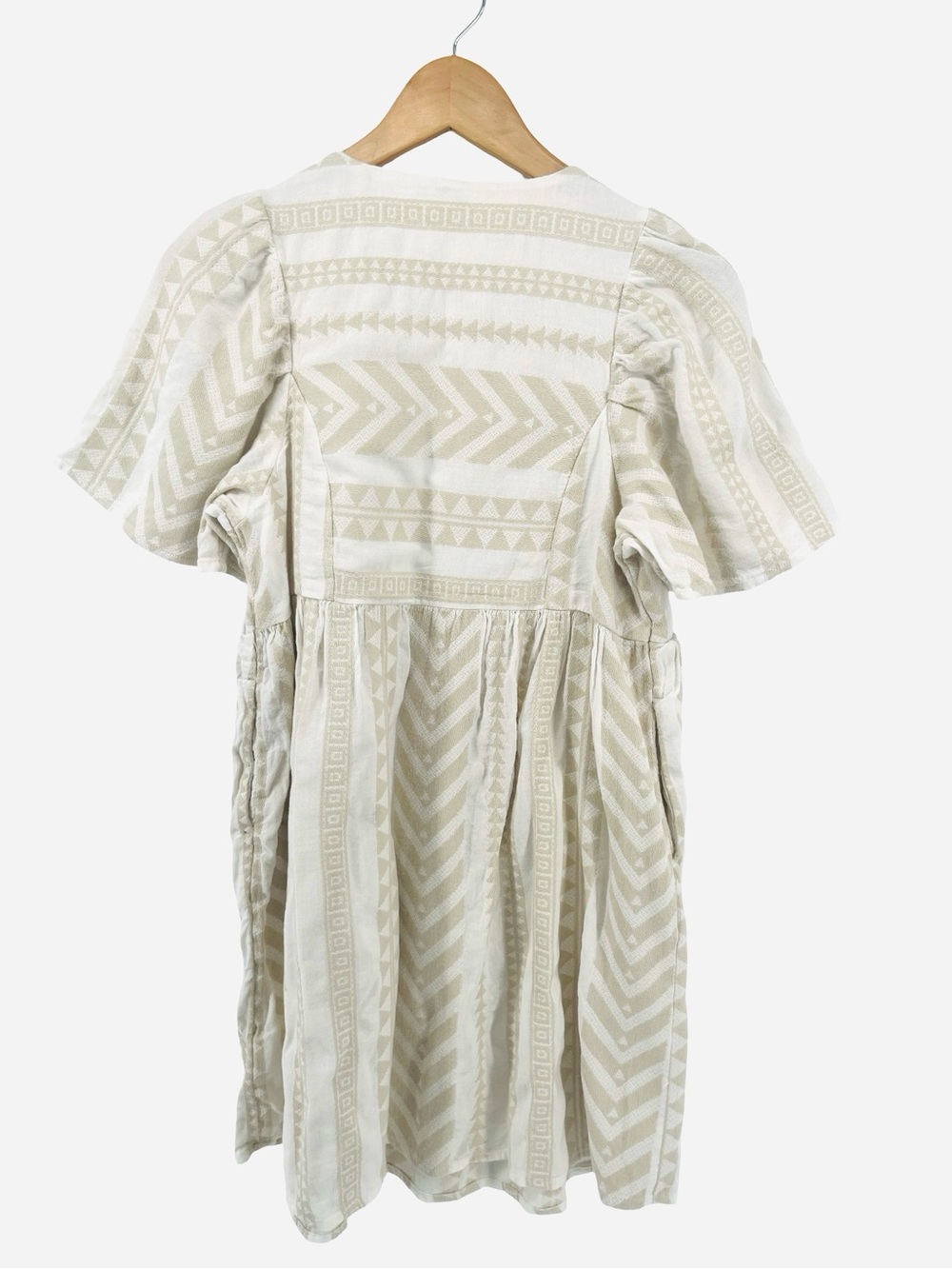 Old Navy Jacquard Cotton Blend Mini Dress XS Petite Cream - Picture 3 of 10